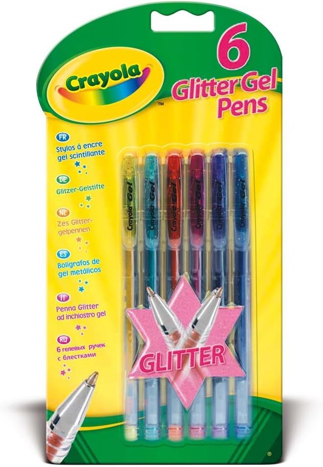 6 Crayola Glitter Gel Pens